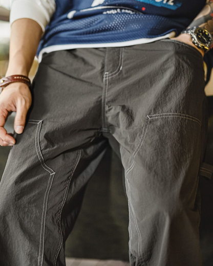 キャスパー コントラストステッチルーズテックパンツ 2273