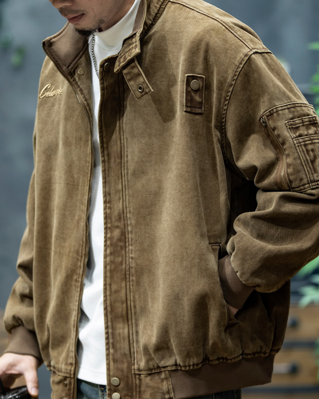 リンチバーグ 刺繍スタンドカラーワークジャケット 2359