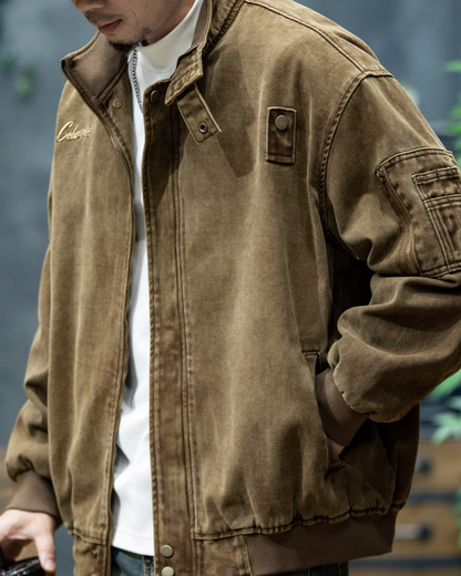 リンチバーグ 刺繍スタンドカラーワークジャケット 2359