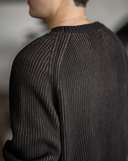 オーレリア ステッチツートンカラーリブニットプルオーバー 2192