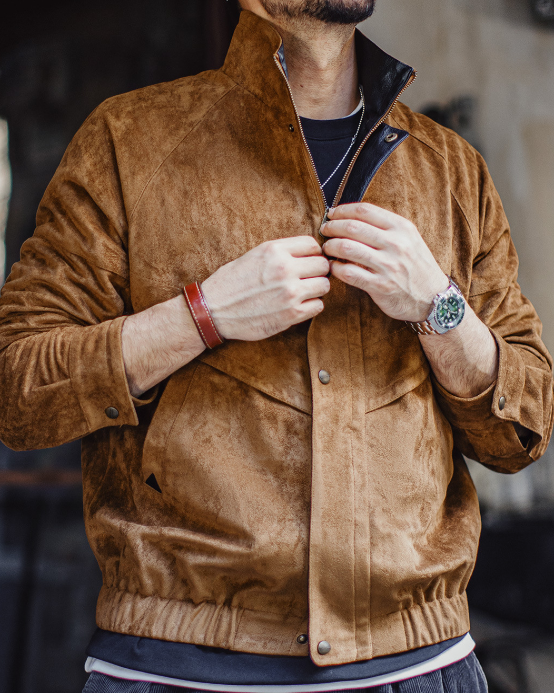 スエードタッチ切り替えジャケット 2237