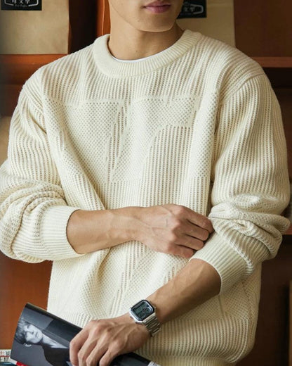 カレキシコ ラギッドテクスチャークルーネックニット 2385