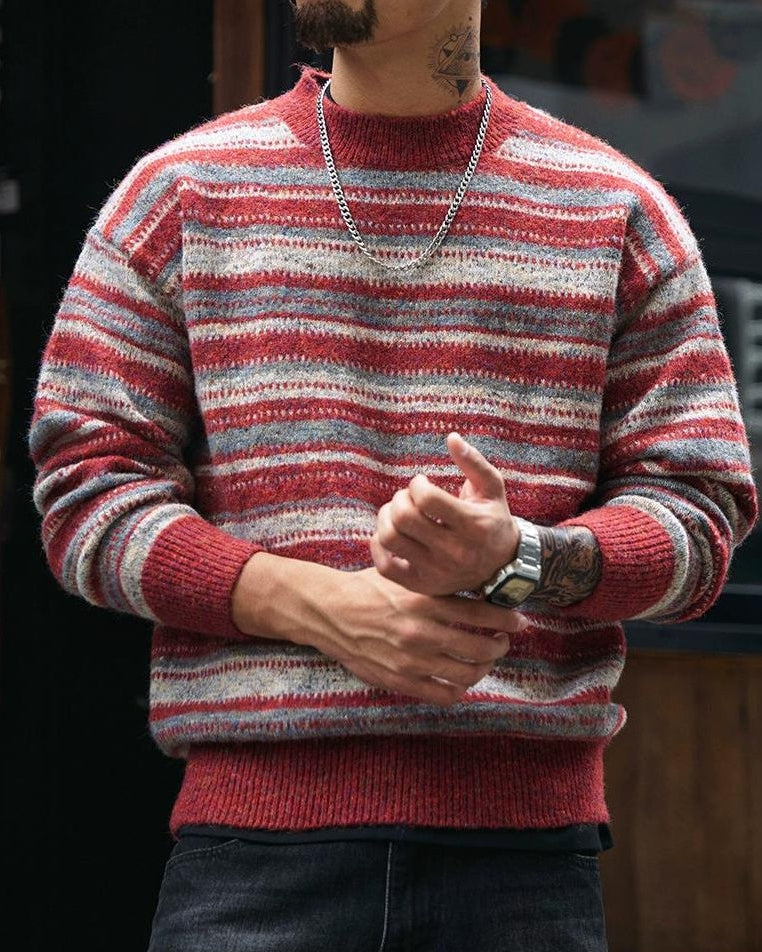 バーリントン メランジカラーマルチボーダーニット 2292