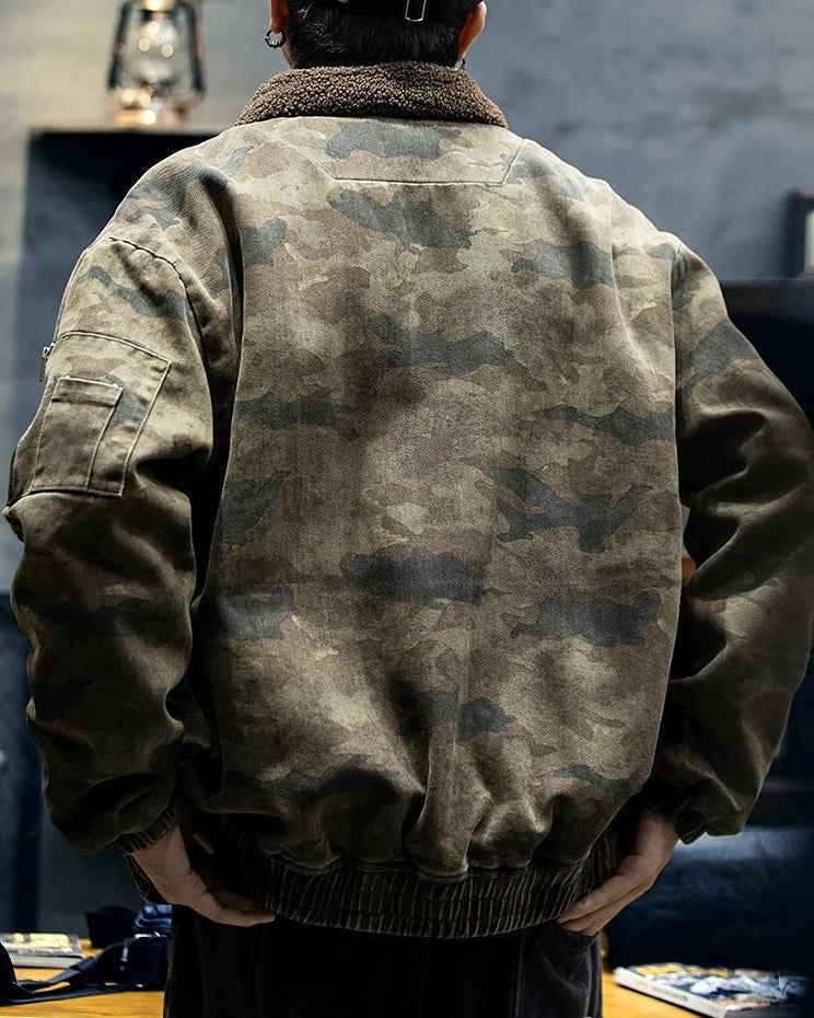 アタスカデロ ボアカラーカモ柄ボンバージャケット 2382