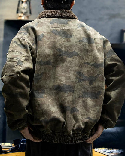 アタスカデロ ボアカラーカモ柄ボンバージャケット 2382