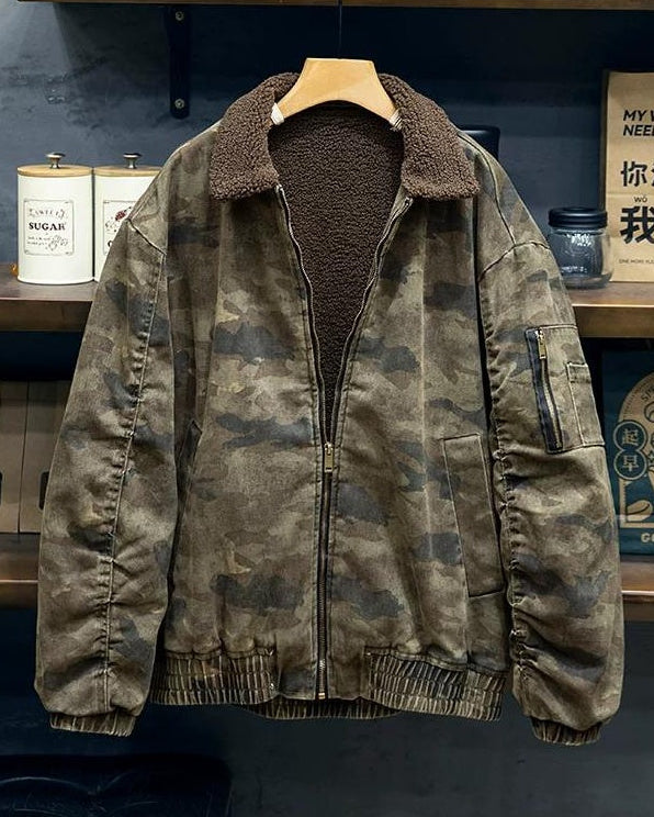 アタスカデロ ボアカラーカモ柄ボンバージャケット 2382