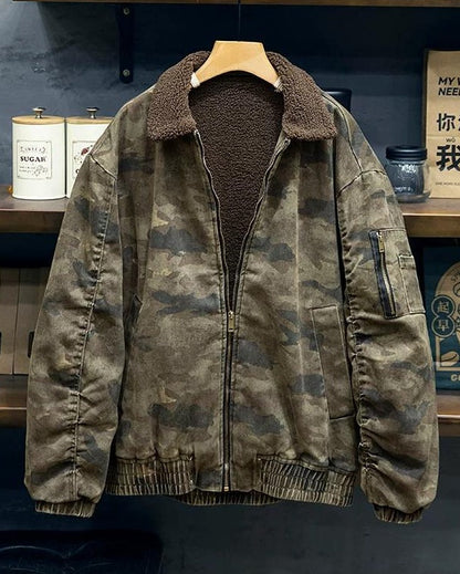 アタスカデロ ボアカラーカモ柄ボンバージャケット 2382