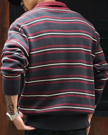 モントピリア ポロカラーレトロボーダーニット 2293