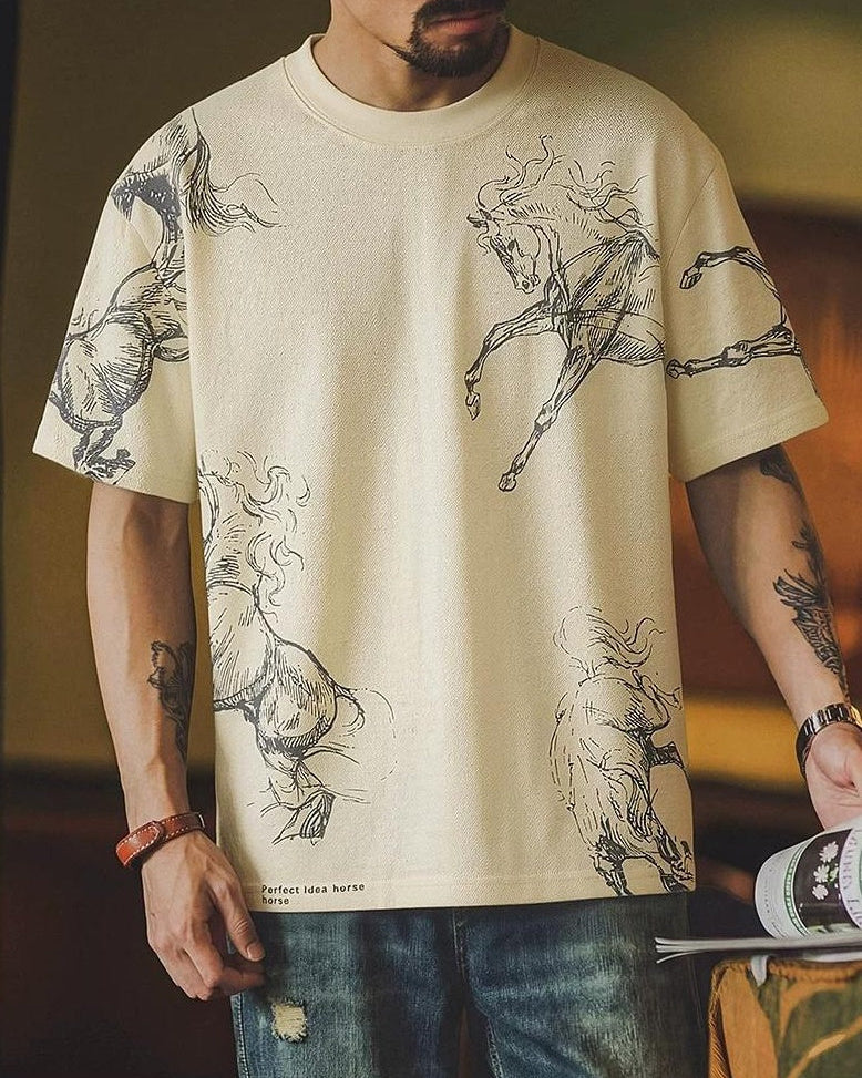ジョーンズボロ グラフィックプリントクルーネックトップス 2611