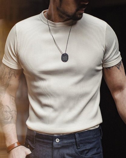 カスター リブテクスチャークルーネックトップス 2599