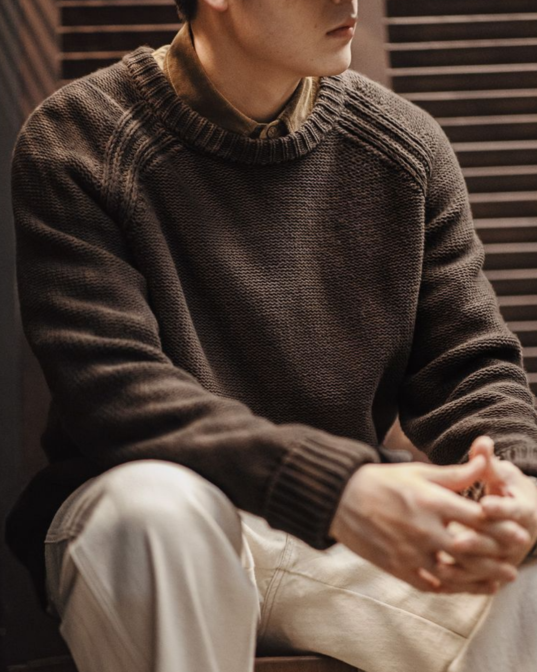 エイヴリル ラグランニードルライン ニット 2193