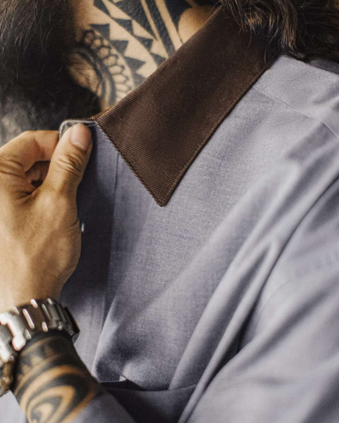 タオス ヴィンテージライク襟切替オーバーサイズシャツ 2263