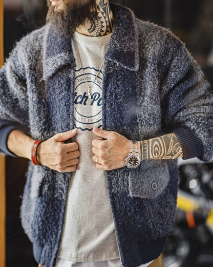 グリーンベイ ボアチェックジップアップジャケット 2232