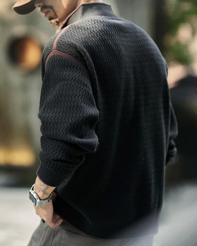 チカシェイ ジオメトリックハーフジッププルオーバー 2397