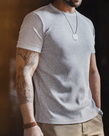 カスター リブテクスチャークルーネックトップス 2599