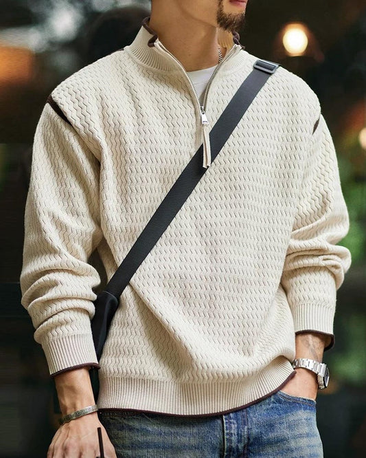 チカシェイ ジオメトリックハーフジッププルオーバー 2397