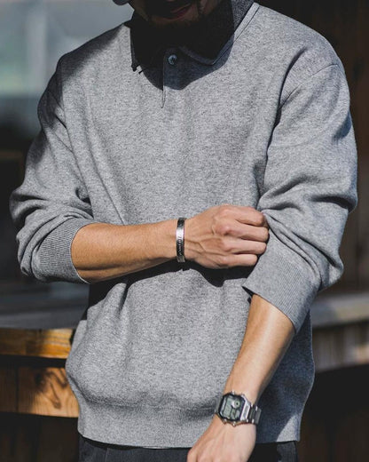 ウォーターベリー フェイクレイヤードポロカラーニット 2374