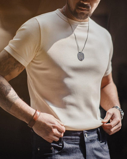 カスター リブテクスチャークルーネックトップス 2599