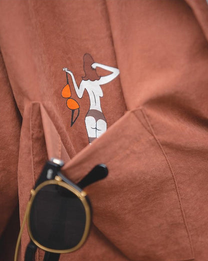 オイルシティ レタードエンブロイダリーオープンカラーシャツ 2635