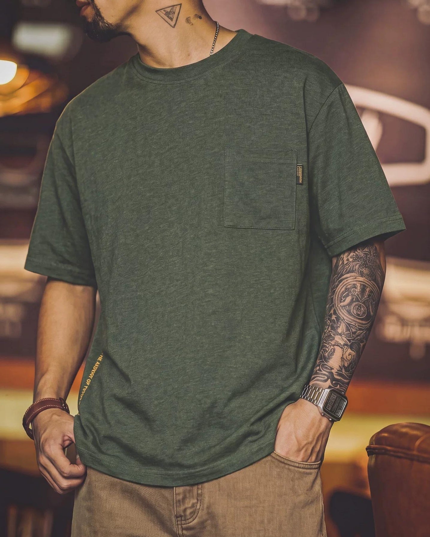 チェムルト シングルポケットクルーネックTシャツ 2743