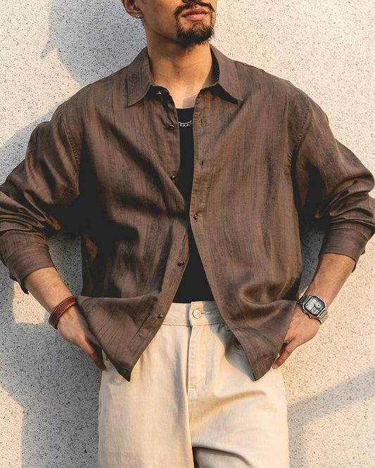 ウィルクスバリ オープンカラーリラックスシャツ 2483