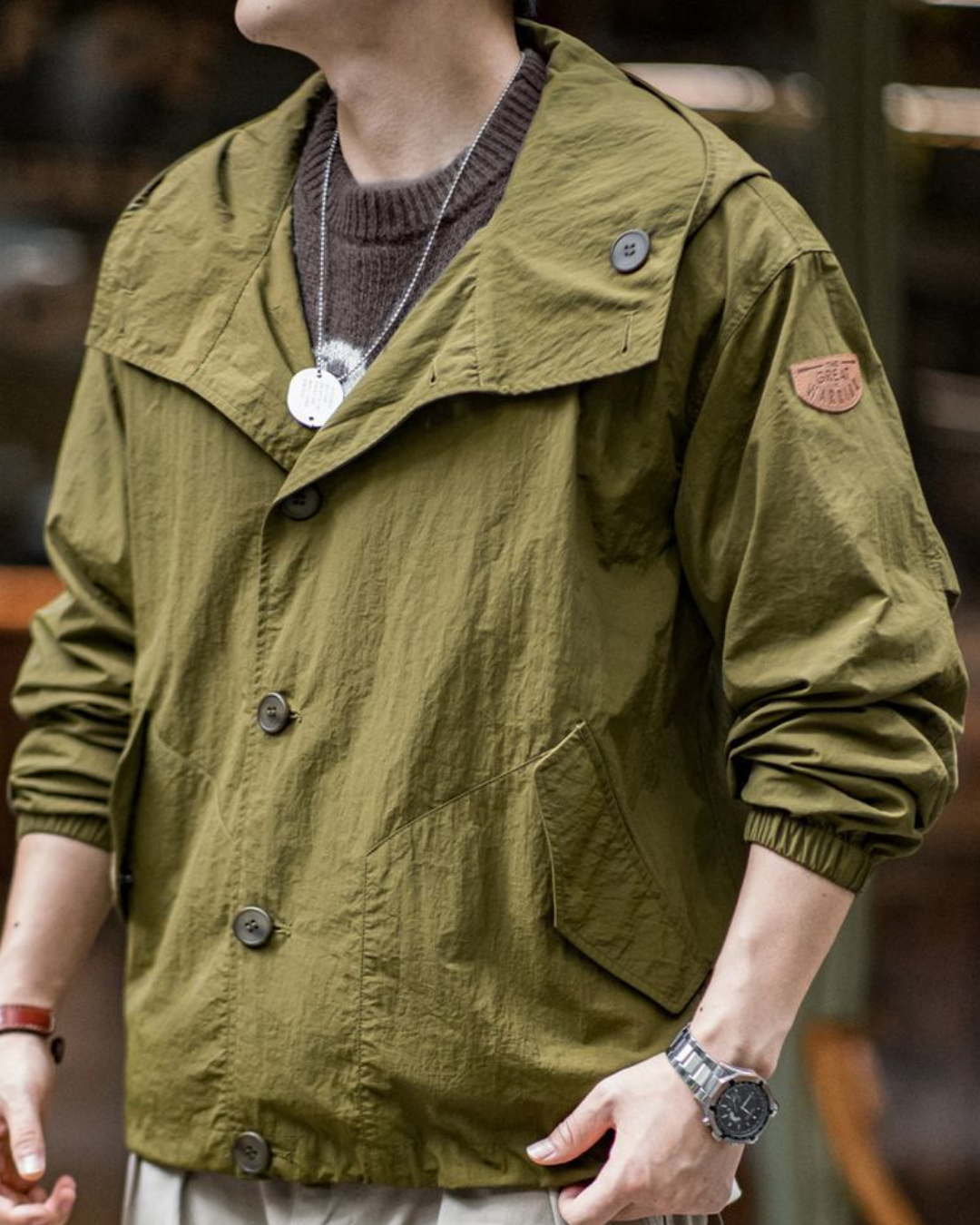 キーウェスト スタンドカラーライトブルゾン 2217