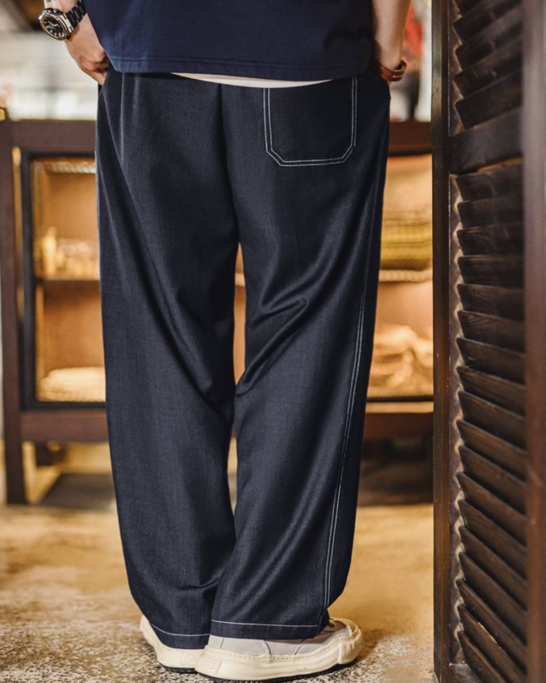 フーマ ホワイトステッチドロストデニムイージーパンツ 2279