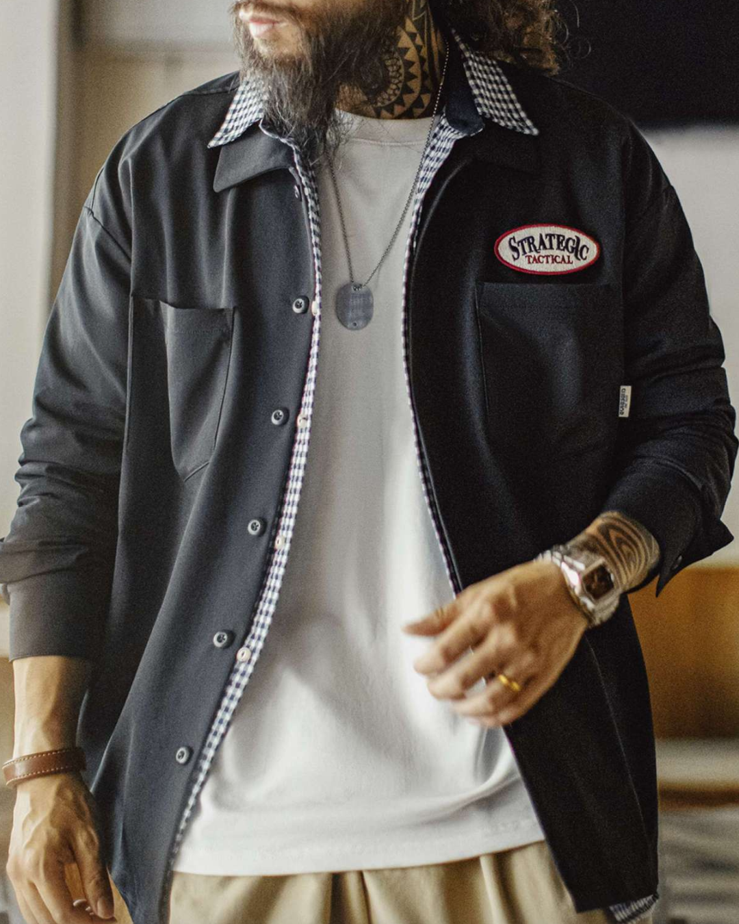 ユマ クラシックエンブレムワークシャツジャケット 2259