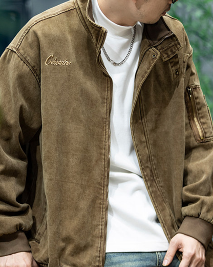 リンチバーグ 刺繍スタンドカラーワークジャケット 2359