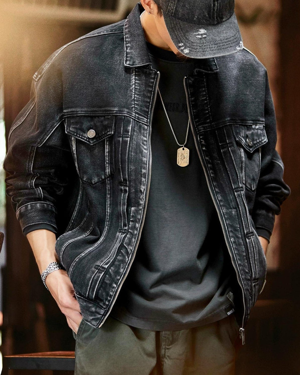 イーニッド ウォッシュドジップアップデニムジャケット 2335