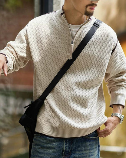 チカシェイ ジオメトリックハーフジッププルオーバー 2397