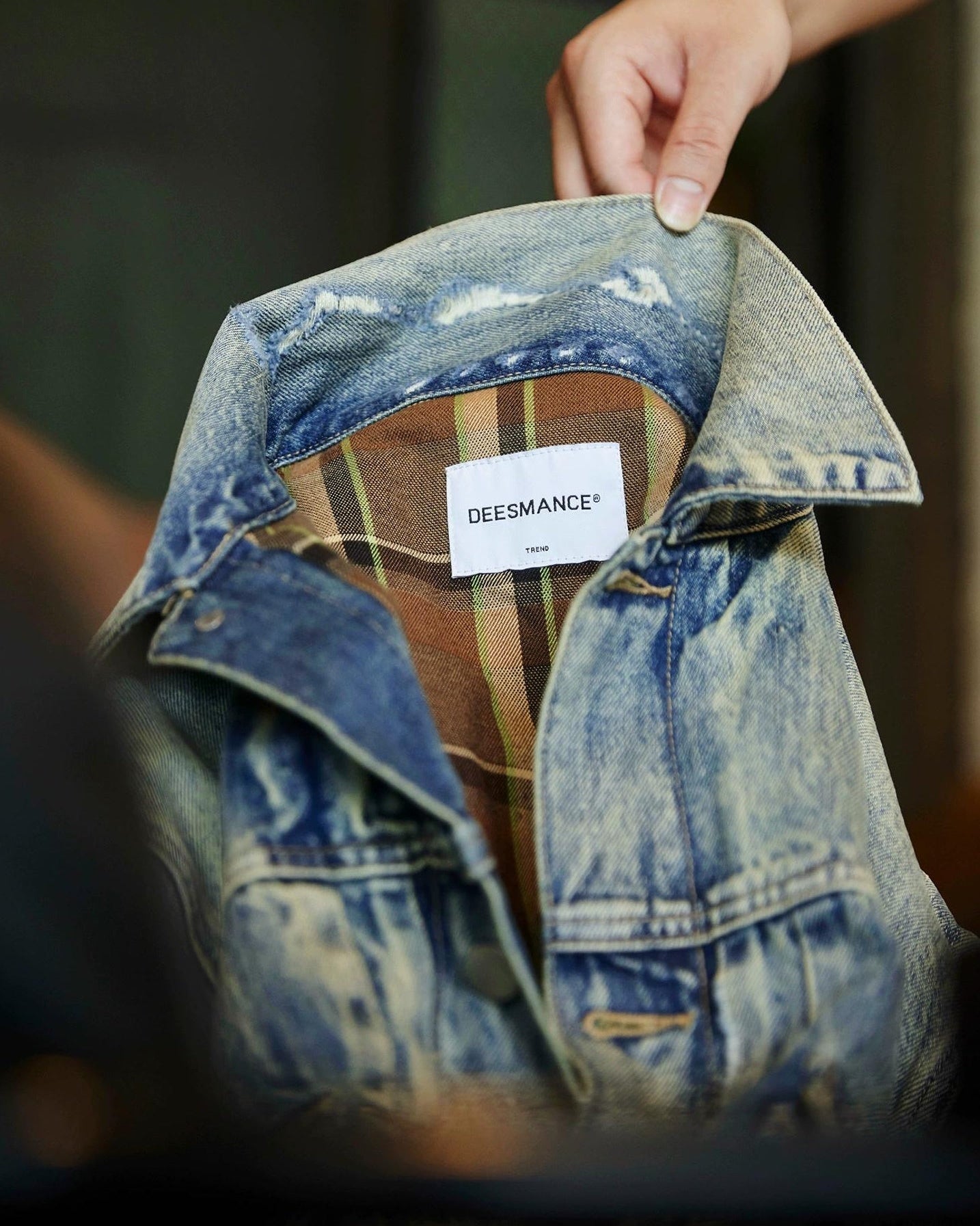 オデッサ ヴィンテージウォッシュ裏チェックデニムジャケット 2327