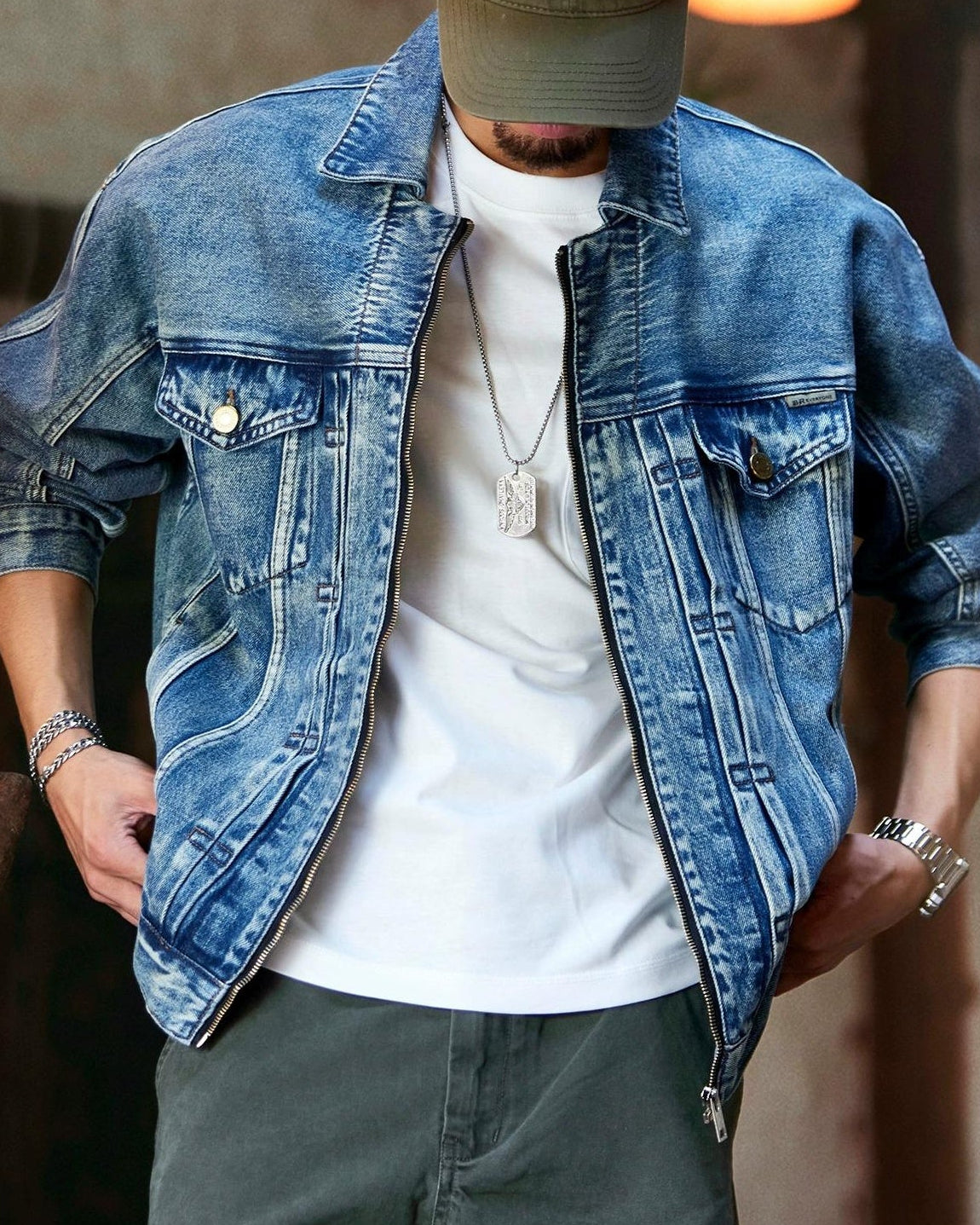 イーニッド ウォッシュドジップアップデニムジャケット 2335