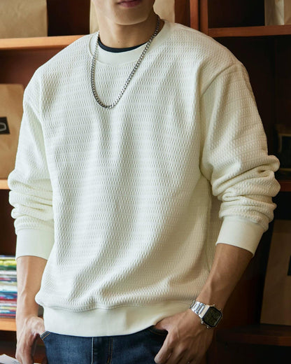 アルバニー テクスチャクルーネックスウェット 2388