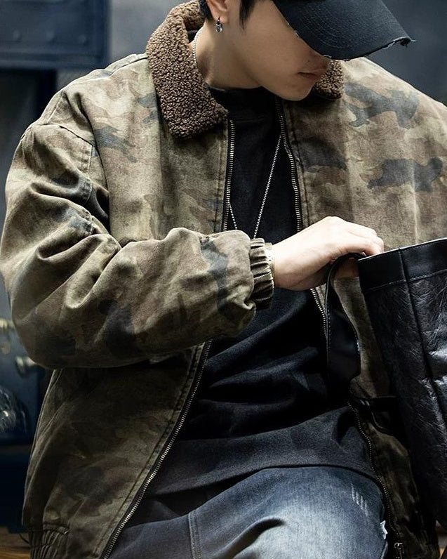 アタスカデロ ボアカラーカモ柄ボンバージャケット 2382