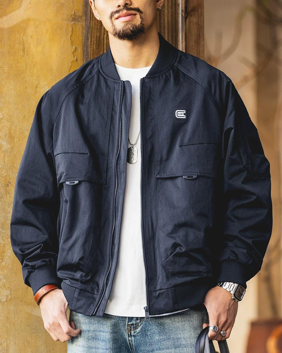 ハノーバー リブカラーラグランワークブルゾン 2487