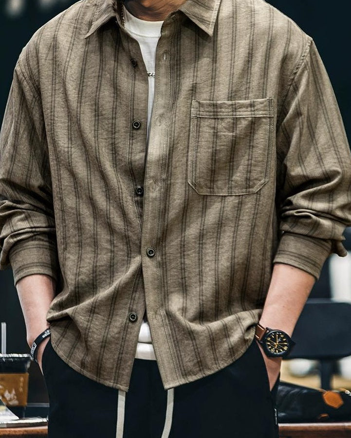 タスカルーサ レトロストライプロングシャツ 2350