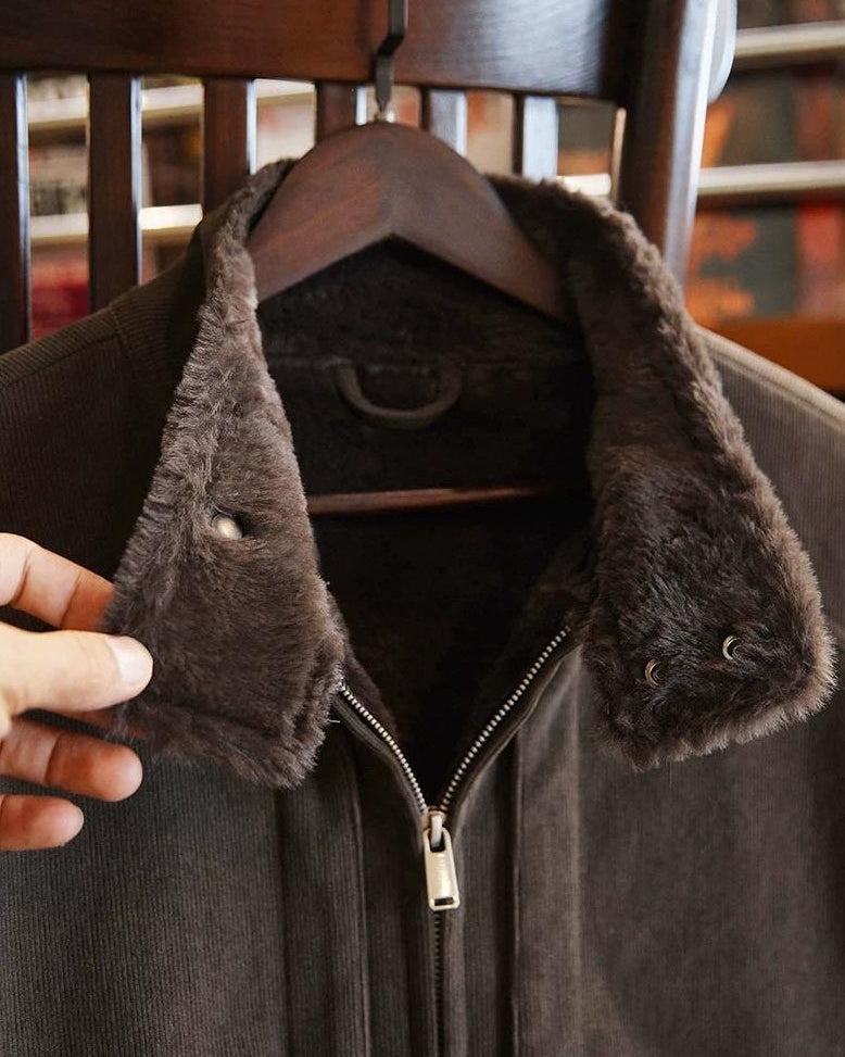 イサクア ファーカラーコーデュロイジャケット 2386