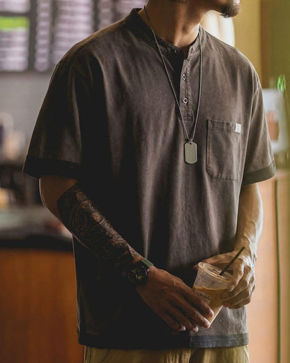 プレインビュー ポケットヘンリーネックトップス 2606