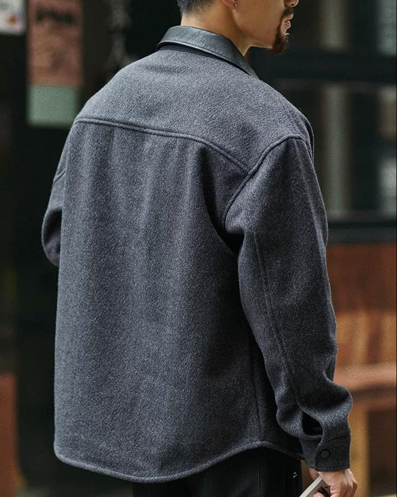 ローラ レザーカラーメルトンシャツブルゾン 2401