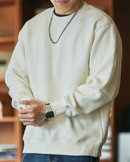 アルバニー テクスチャクルーネックスウェット 2388