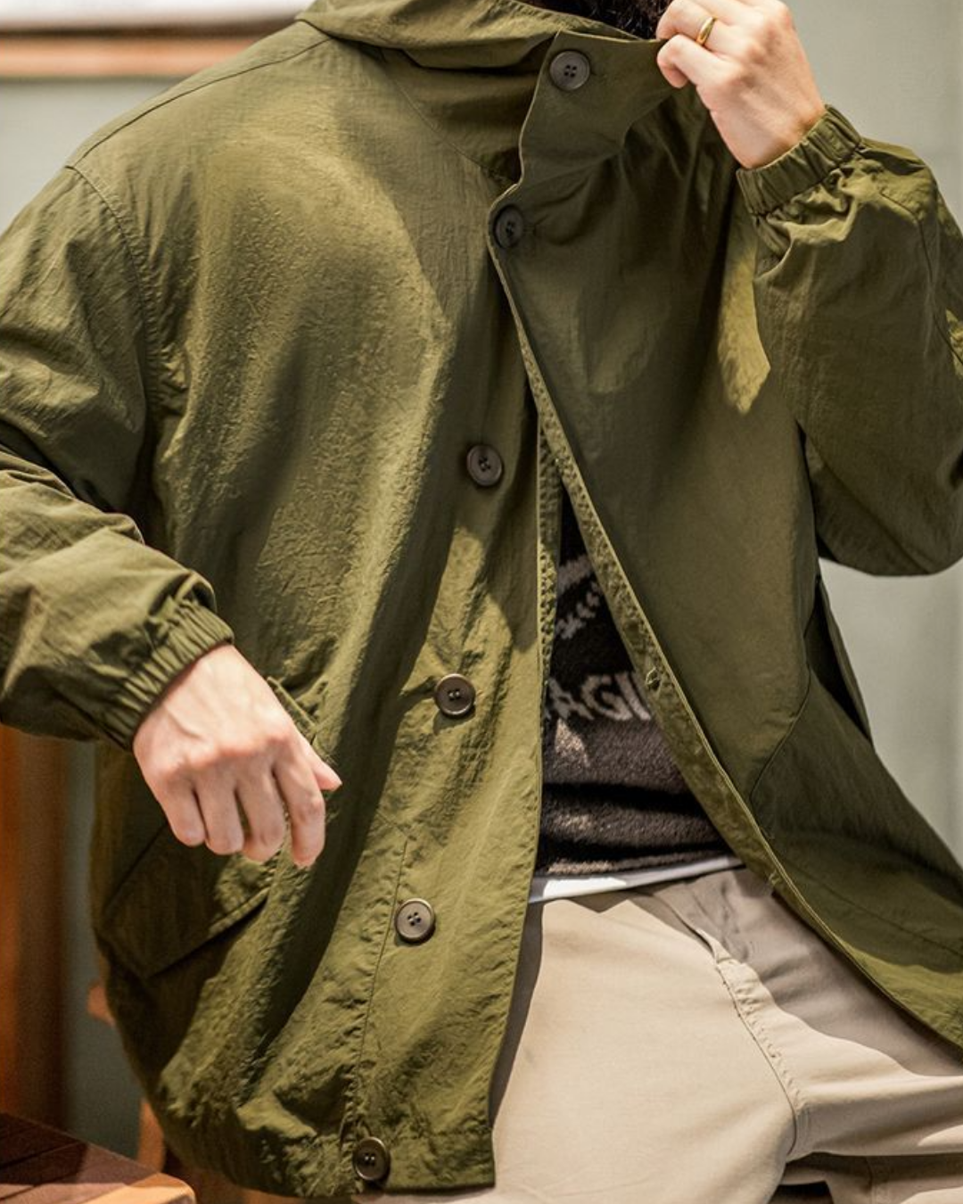 キーウェスト スタンドカラーライトブルゾン 2217