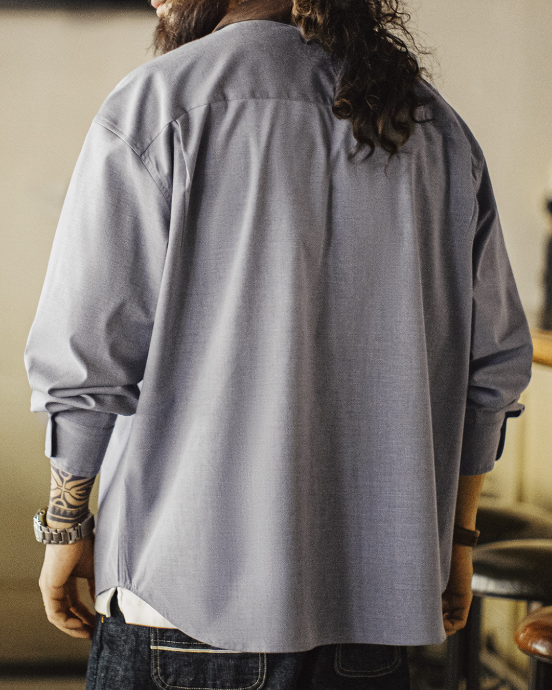 タオス ヴィンテージライク襟切替オーバーサイズシャツ 2263
