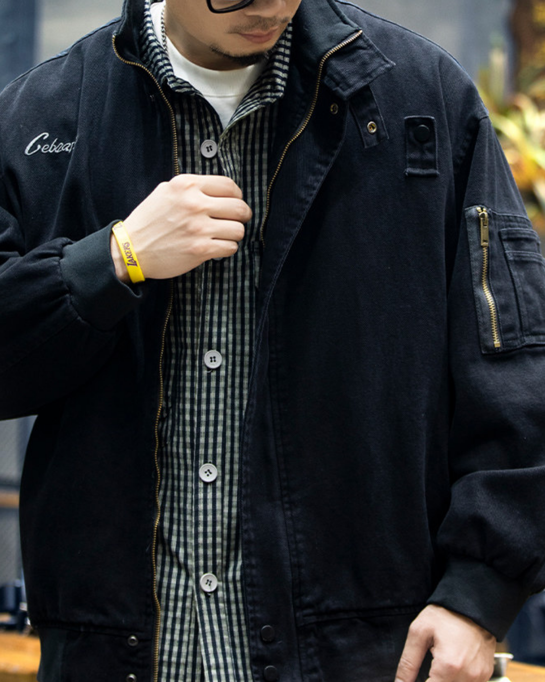 リンチバーグ 刺繍スタンドカラーワークジャケット 2359