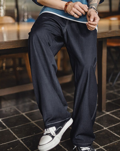 フーマ ホワイトステッチドロストデニムイージーパンツ 2279