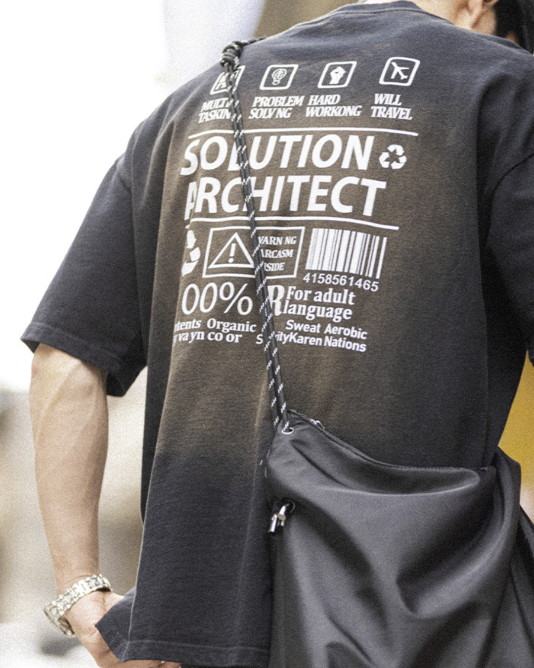 パイブラフ ウォッシュドバックプリントTシャツ 1675