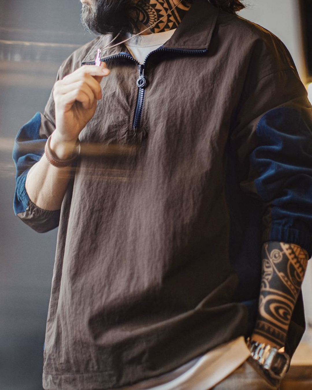 アマリロ コーデュロイ切替ハーフジップスタンドジャケット 2276