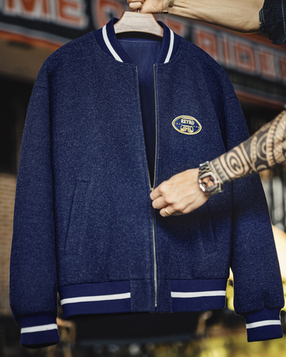 ウースター ラインリブバック刺繡ジップアップブルゾン 2236