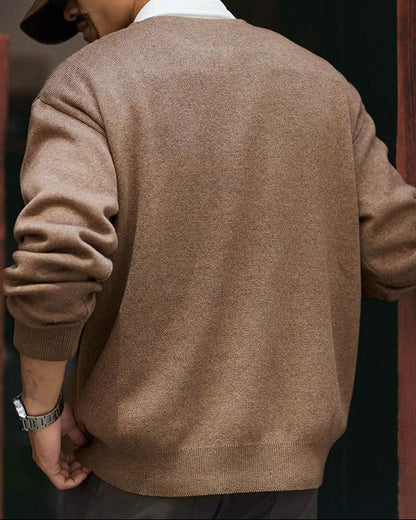 メスキート ワンボタンUネックニットセーター 2323