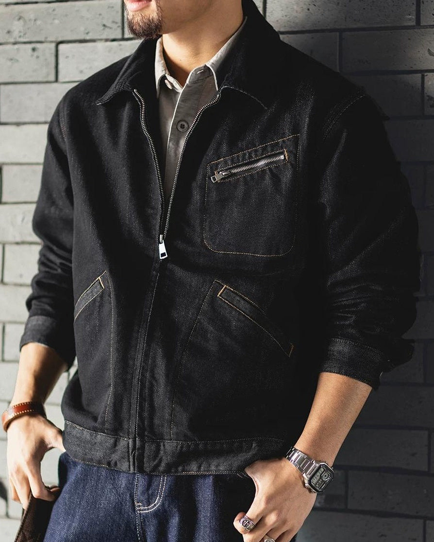 カンバーランド スプレッドカラーワークデニムブルゾン 2492